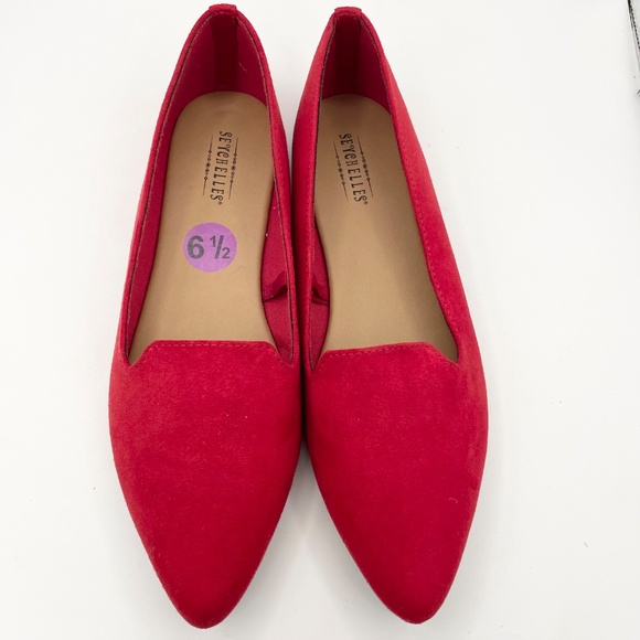 SEYCHELLES suede pointed toe red flats women’s Size 6 1/2-NEW - Picture 4 of 7